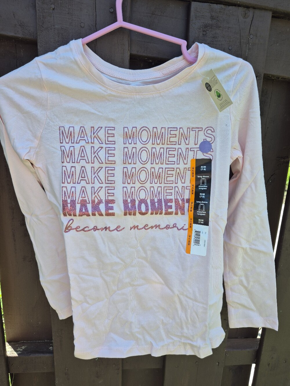 GIRLS Light Pink LONG SLEEVE COTTON SHIRT George NWT Make Memories